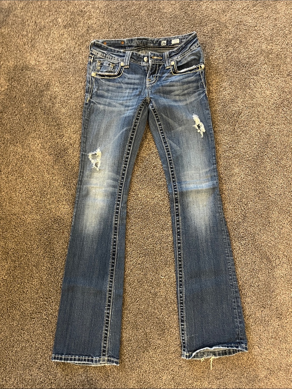 Miss Me Distressed Blue Flare Jeans
